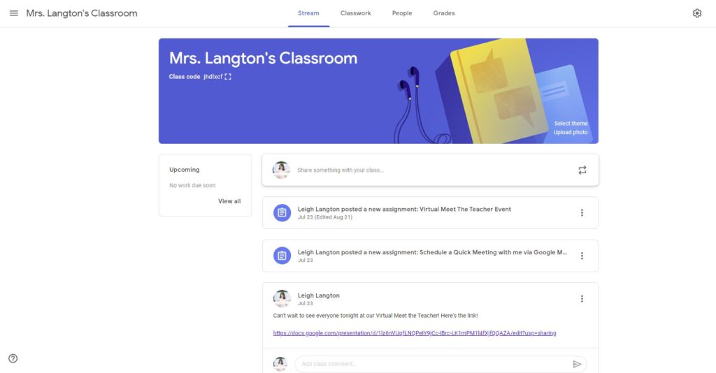 google classroom stream 2nd grade