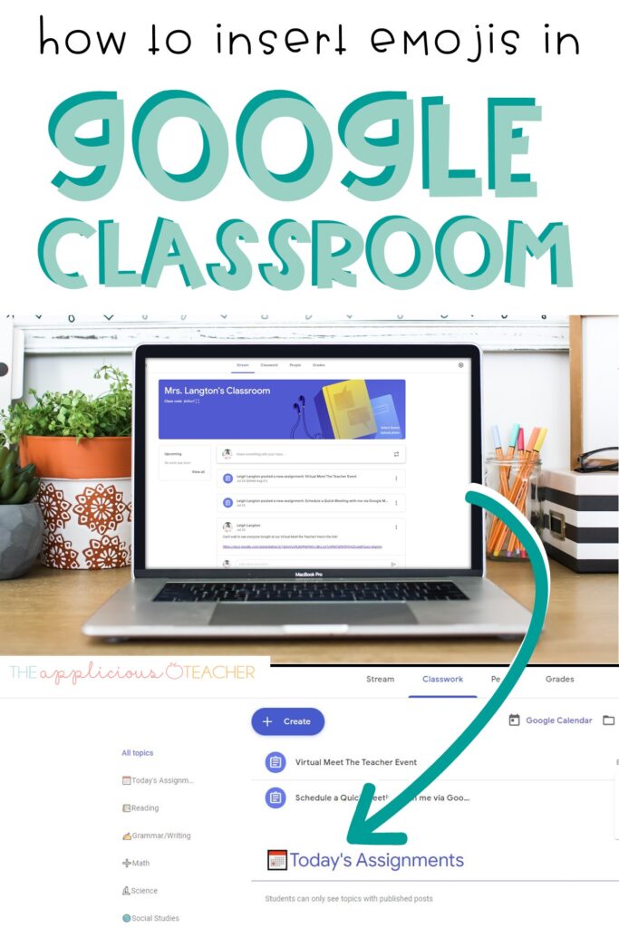 how to add emojis to google classroom assignments