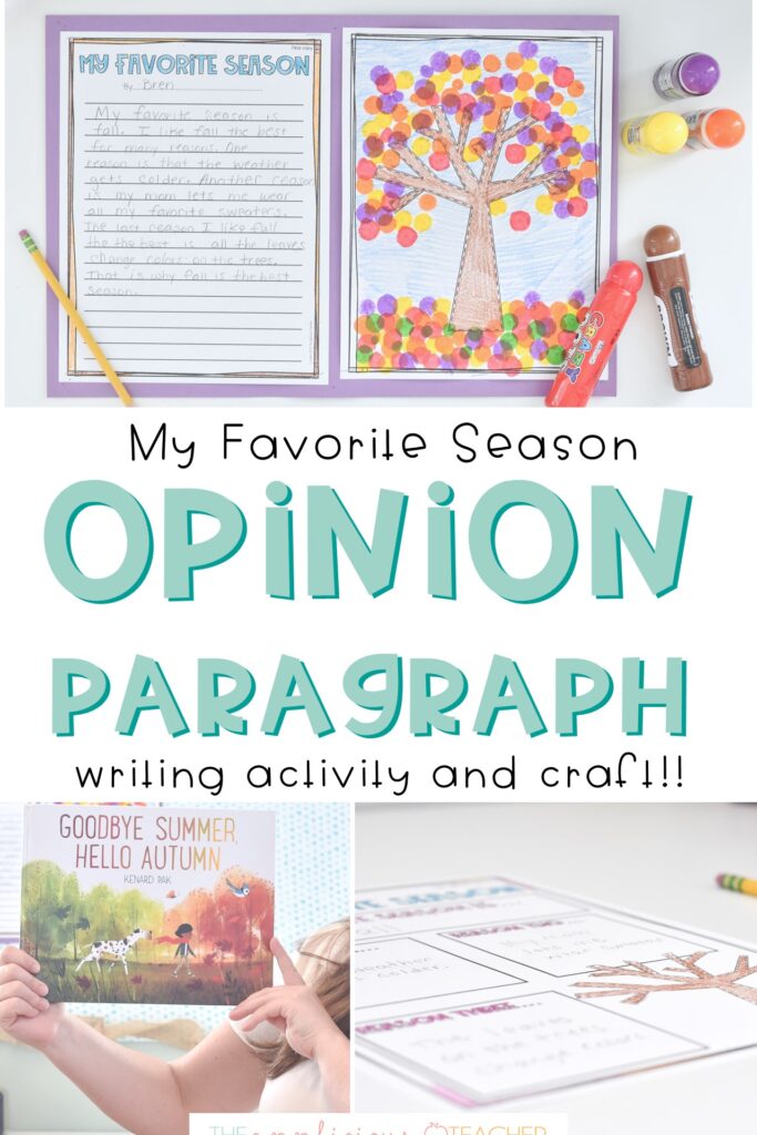 2nd Grade Opinion Writing paragraph activity- My Favorite Season