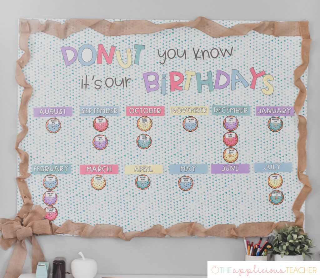 donut themed bulletin board
