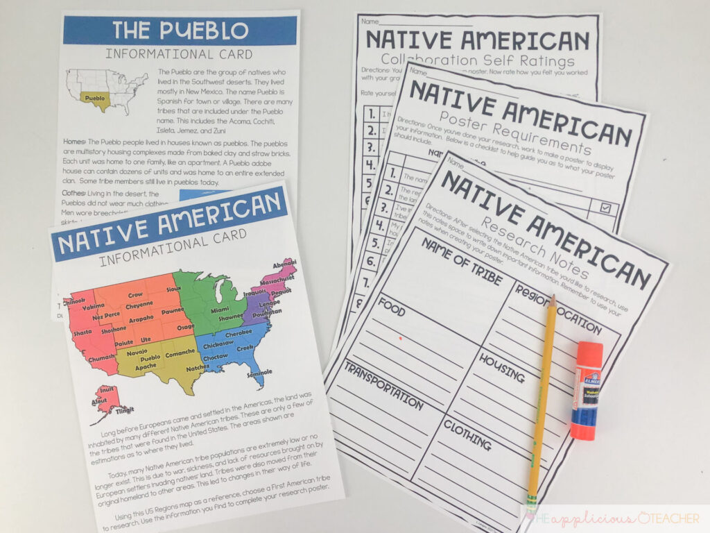 native american research project 4th grade