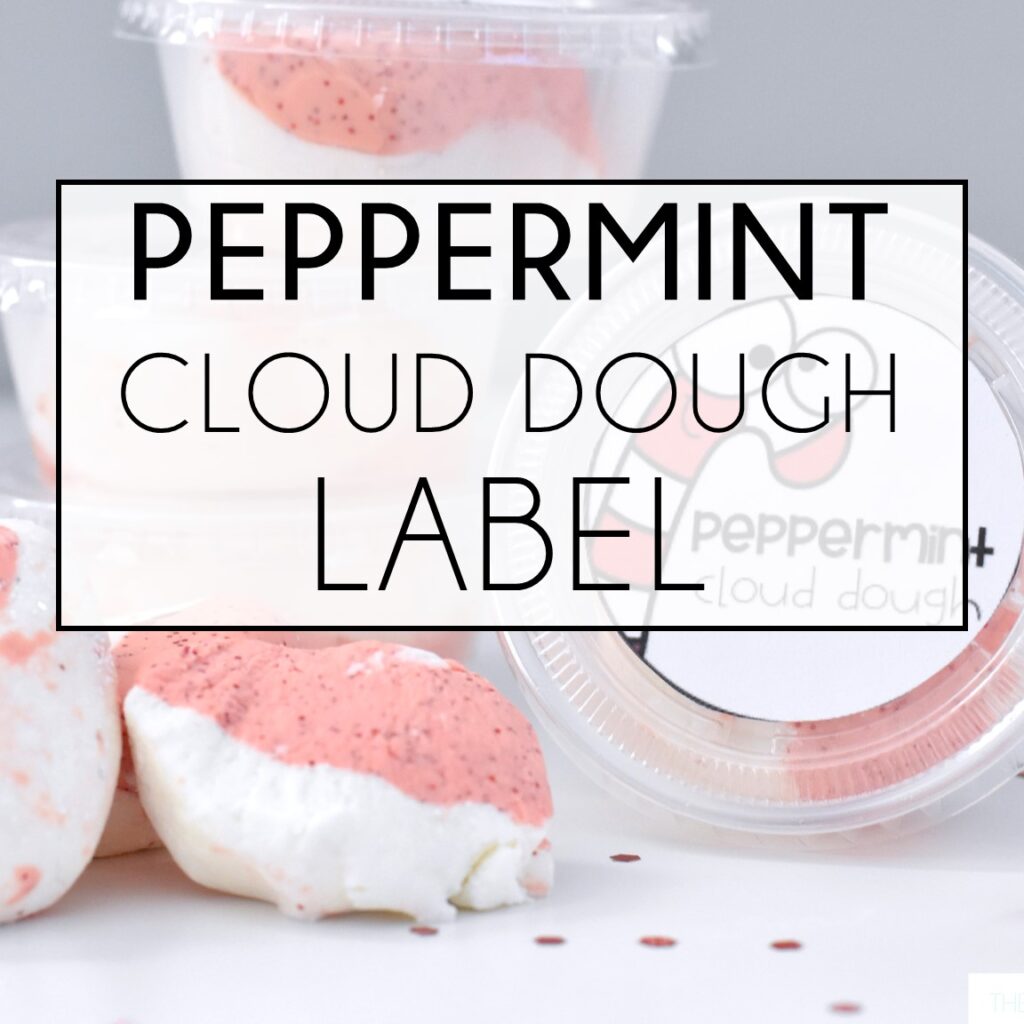 peppermint cloud dough label