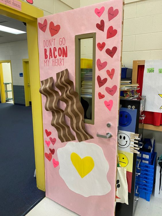 Don't go bacon my heart Valentine's Day bulletin board