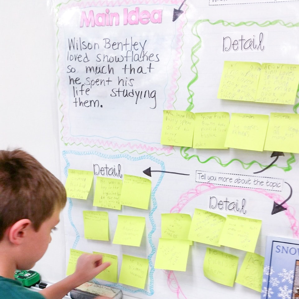 central idea and details anchor chart