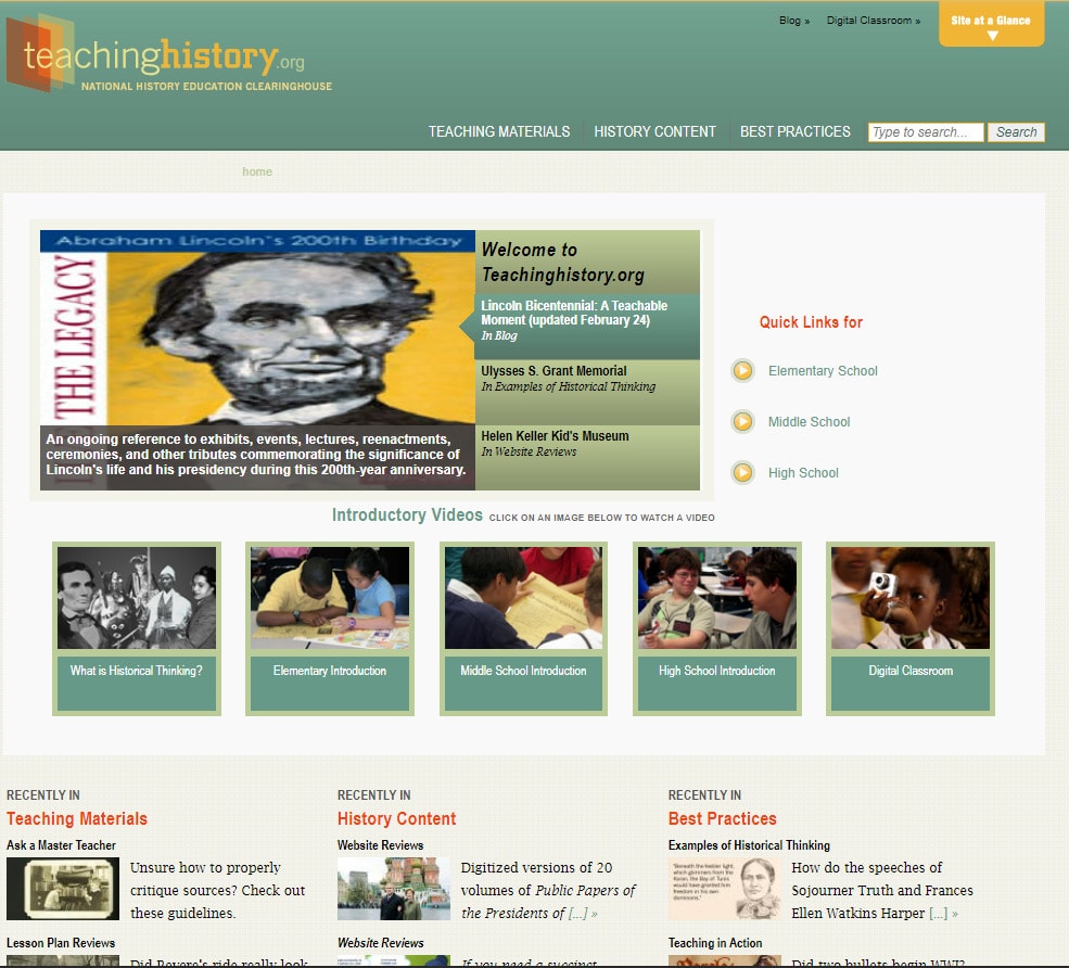 best history websites for elementary students