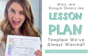 google sheets lesson plan template free