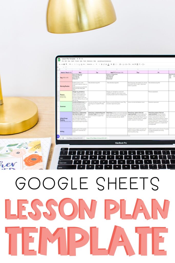 Lesson Planning with Google Sheets - The Applicious Teacher