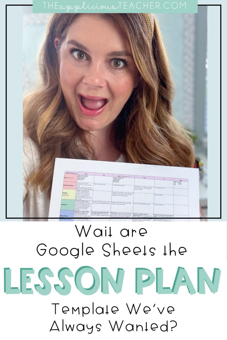 google sheets lesson plan template free - The Applicious Teacher