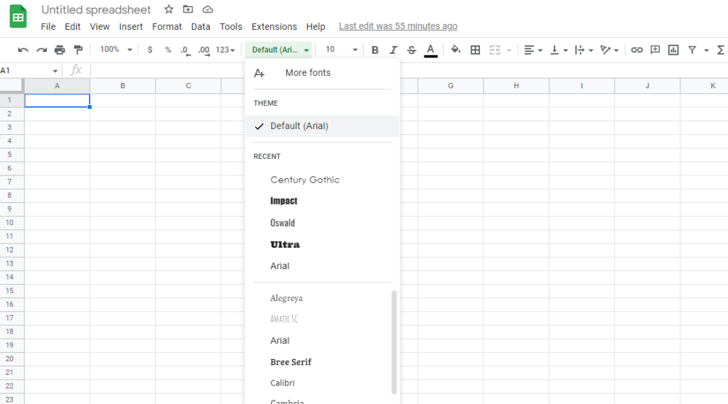 adding custom fonts to Google Sheets Lesson plans