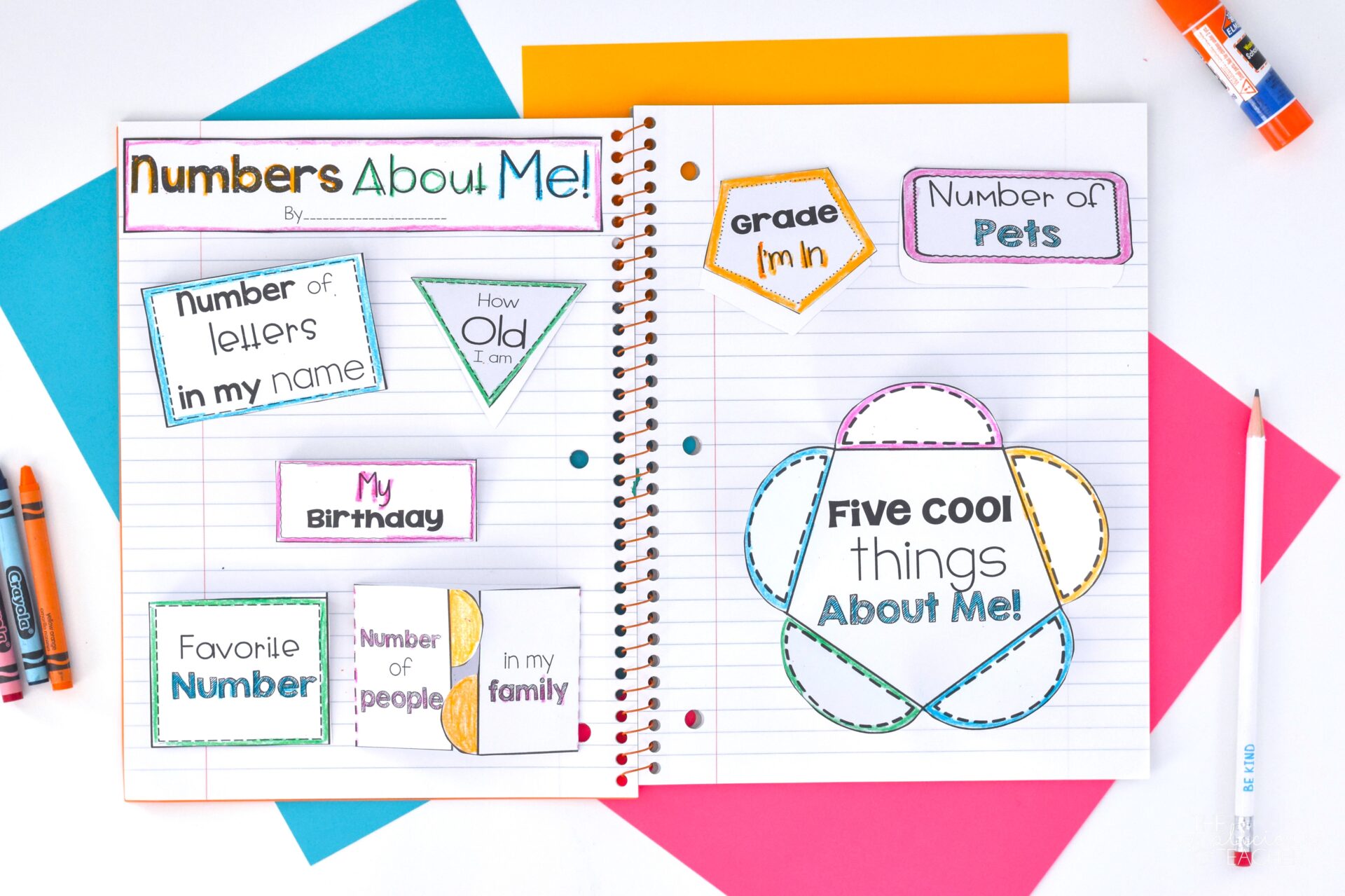 numbers about me interactive notebook pages