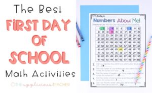 first day of school math activities