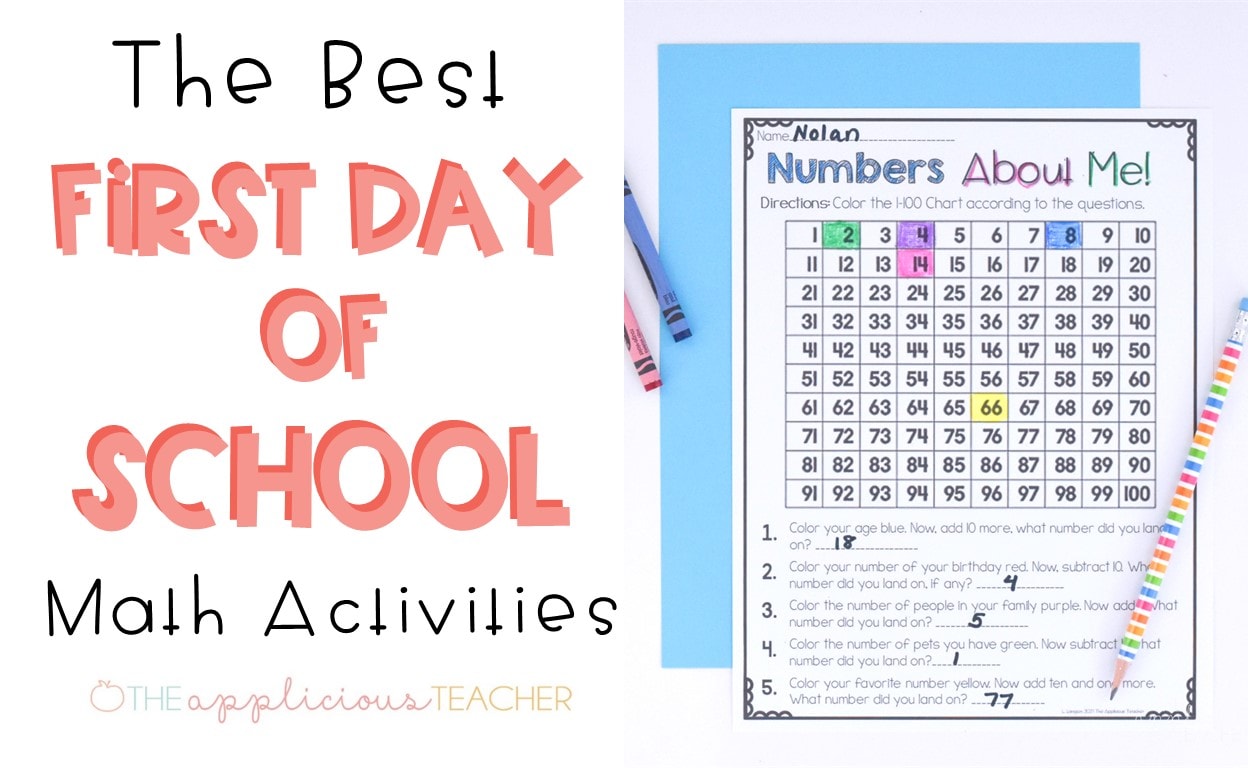 Fun First Day of School Math Activities - The Applicious Teacher