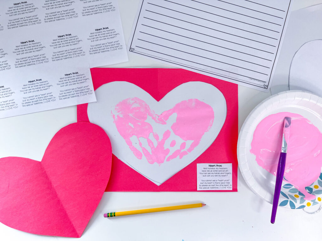 handprint valentine's day craft