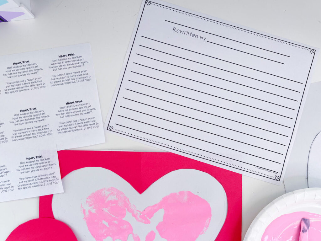 heartprint handprint valentine's day craft