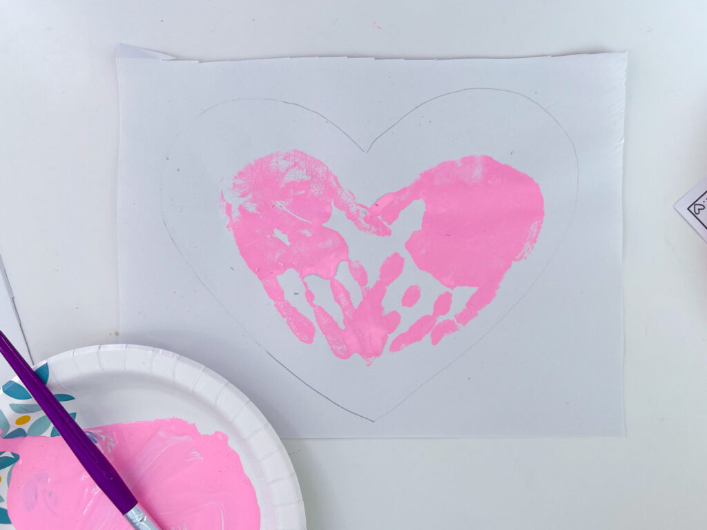 handprint art for Valentine's Day