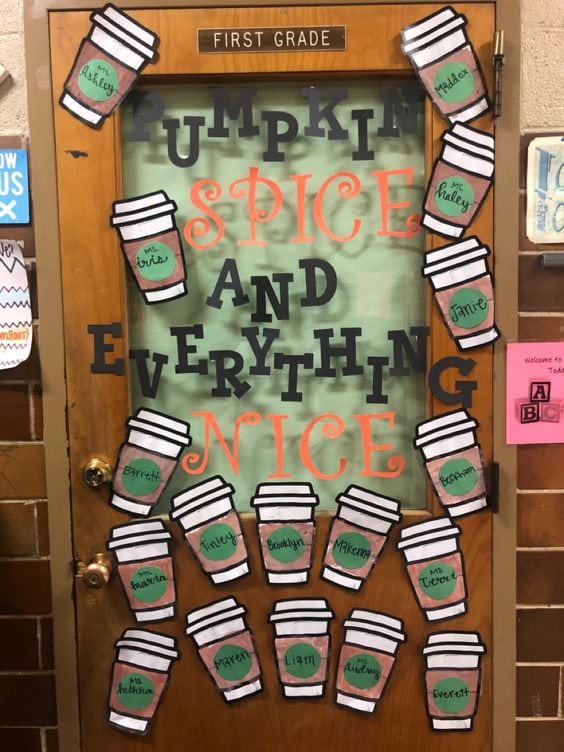 Pumpkin spice latte bulletin board