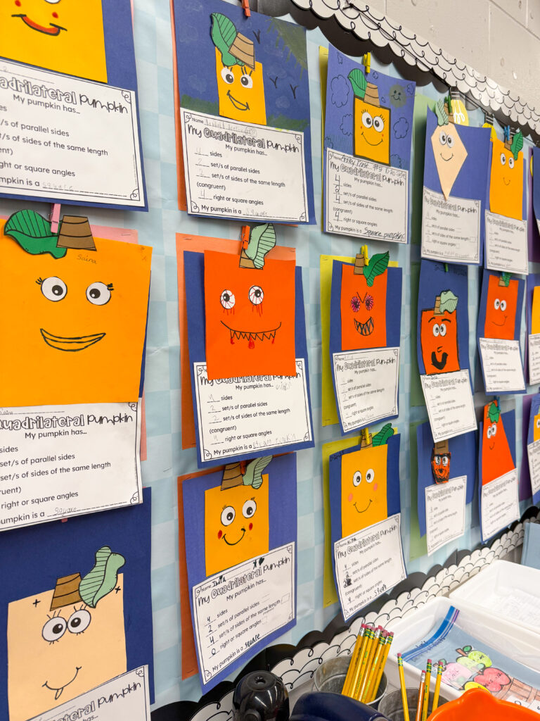quadrilateral pumpkin patch activity- cute quadrilateral activity