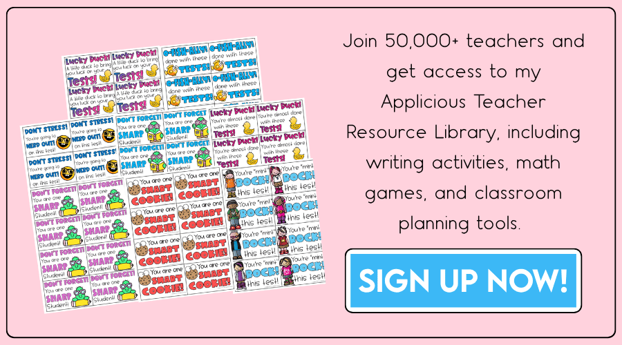 FREE testing tags The Applicious Teacher