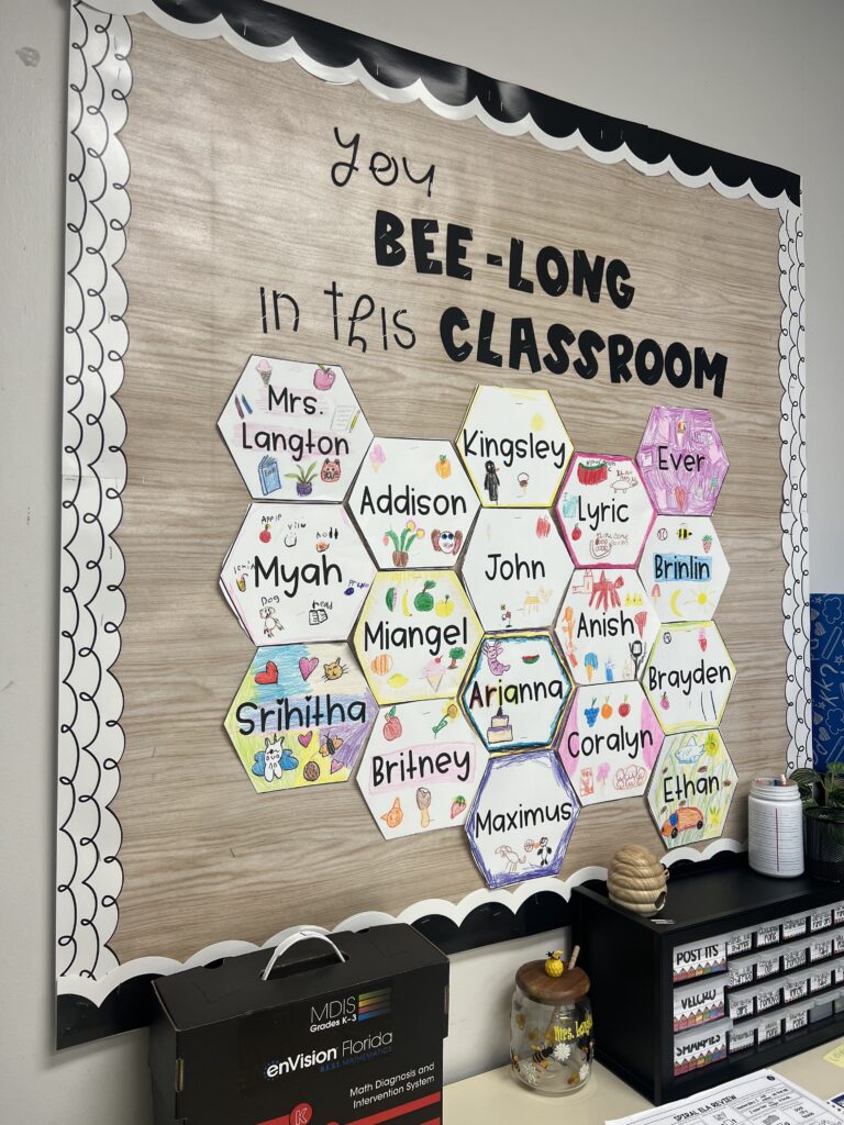 You Bee-long here bulletin board Bee themed bulletin board classroom