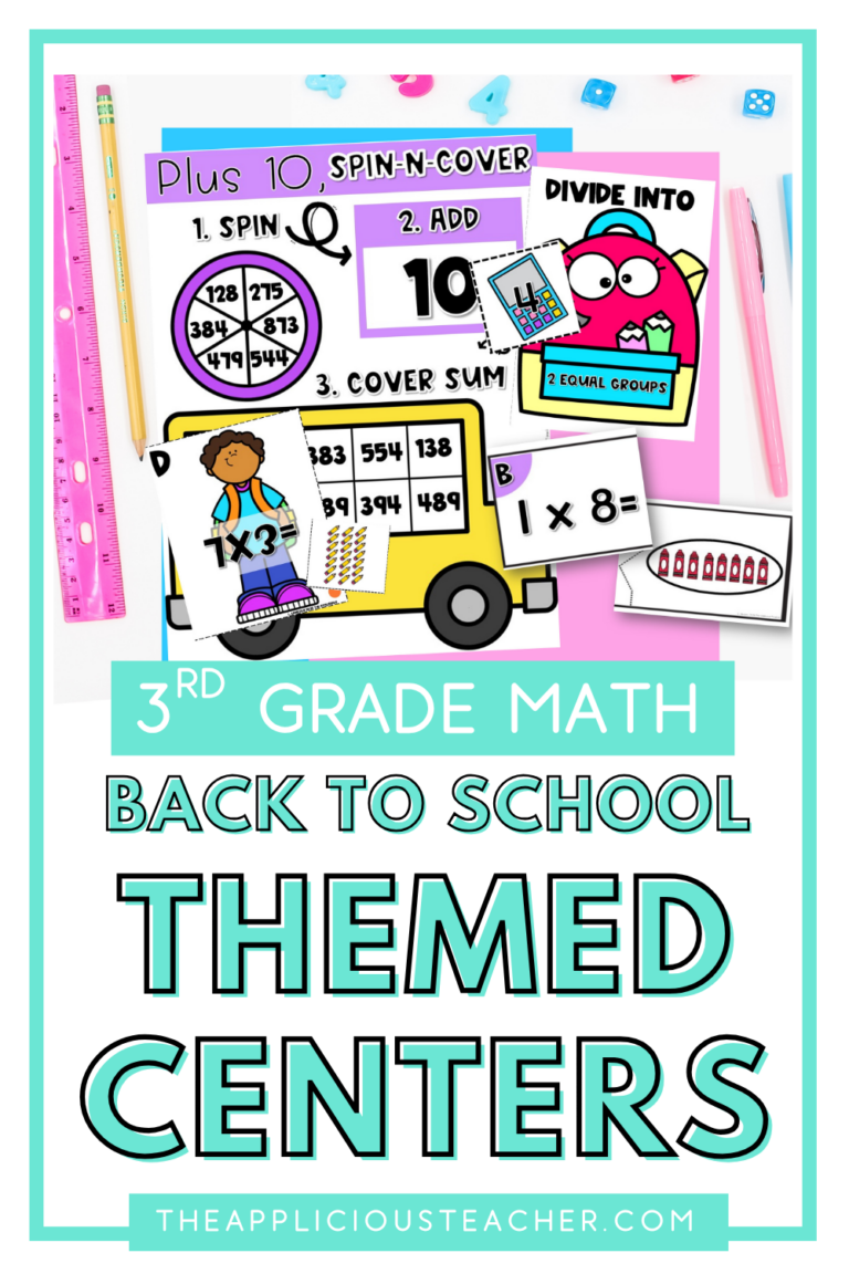 back to school 3rd grade math centers- love these centers for the first few weeks of school! TheAppliciousTeacher.com